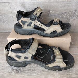 Ecco Yucatan Offroad Sandals Mens Size 9 9.5 Brown Leather Hiking Trail Comfort